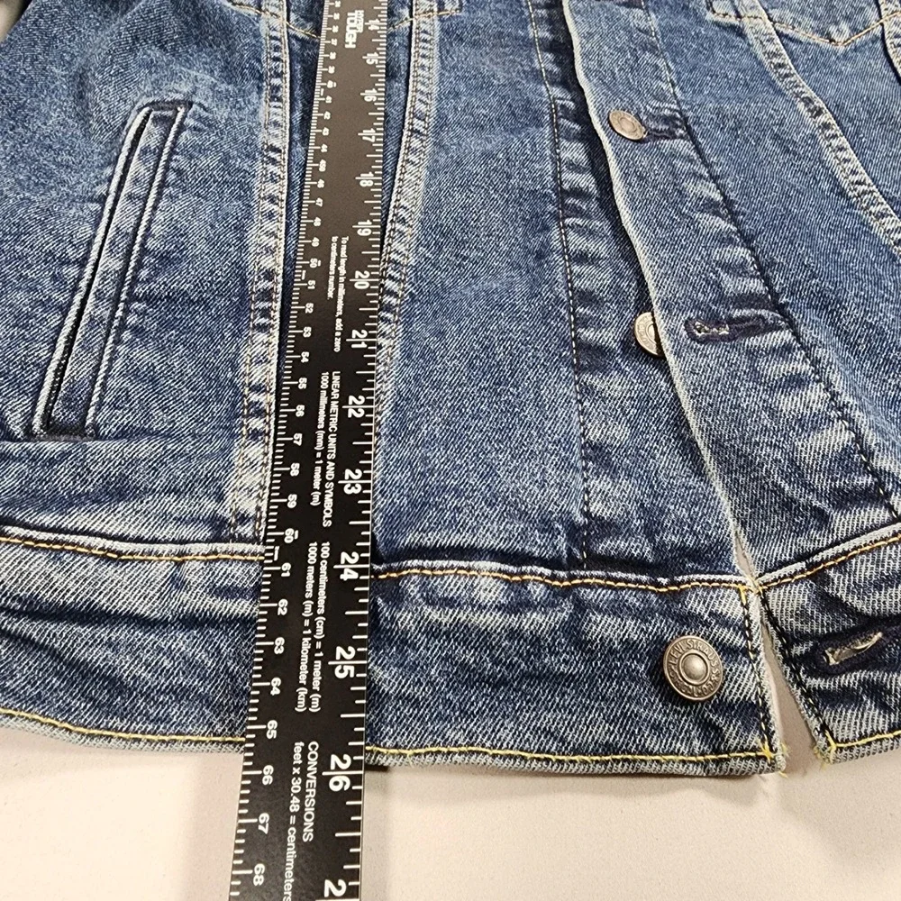Levis Mens Denim Trucker Jacket Medium Wash Blue Cotton Jean Coat Size M - Picture 5 of 13
